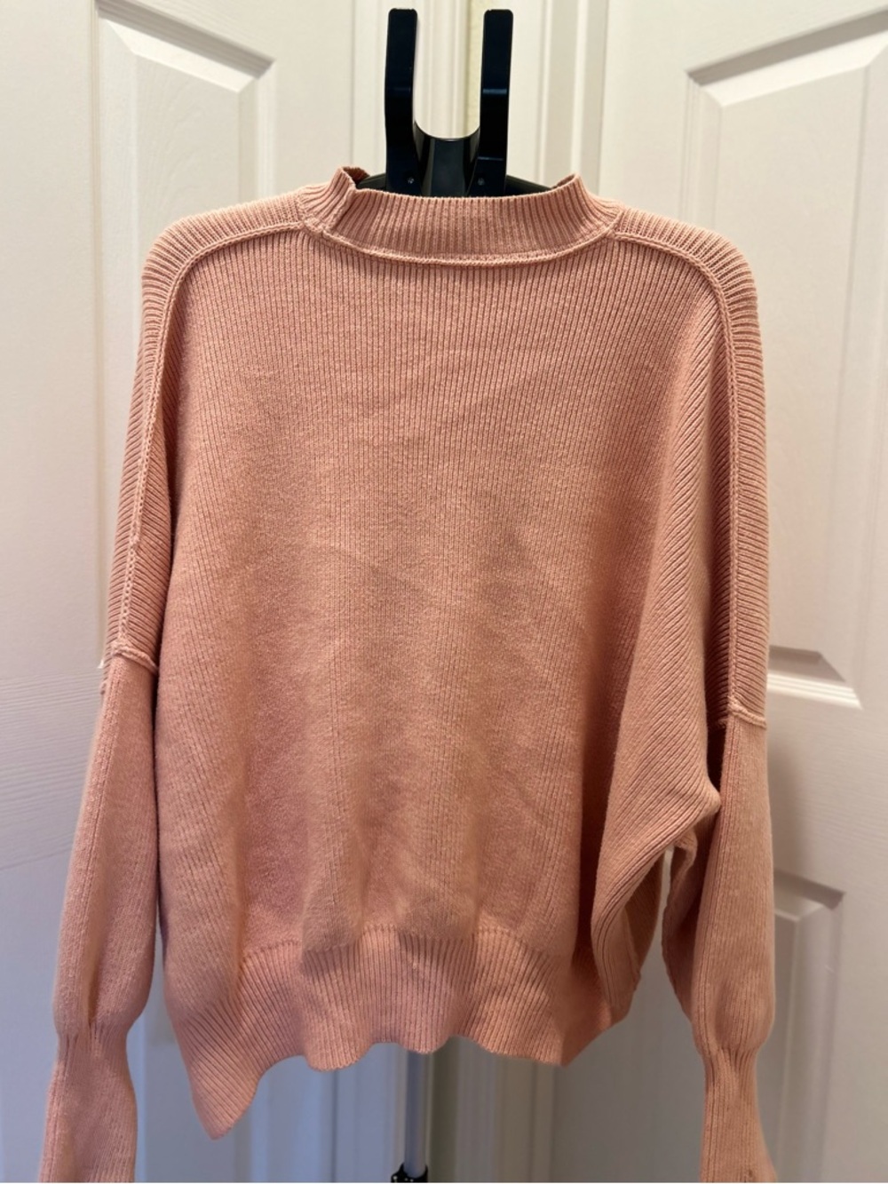 Free People Relaxed Mock Neck Sweater - Blush Pink